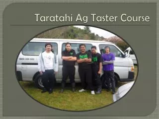 Taratahi Ag Taster Course
