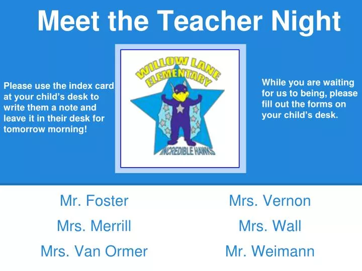 meet the teacher night