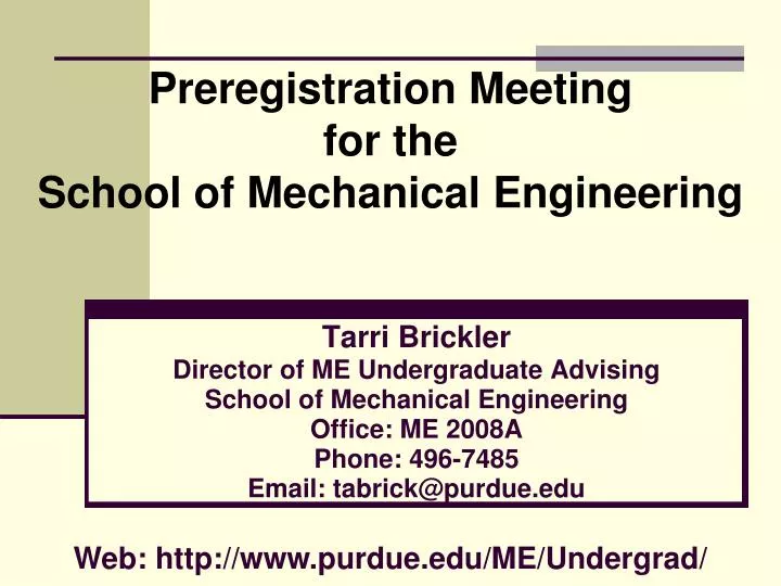 preregistration meeting for the school of mechanical engineering