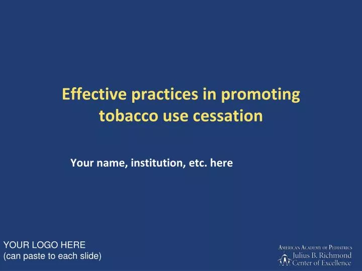 effective practices in promoting tobacco use cessation