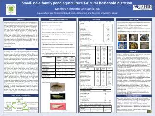 Small-scale family pond aquaculture for rural household nutrition