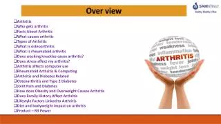 Arthritis Who gets arthritis Facts About Arthritis What causes arthritis Types of Arthritis What is osteoarthritis W