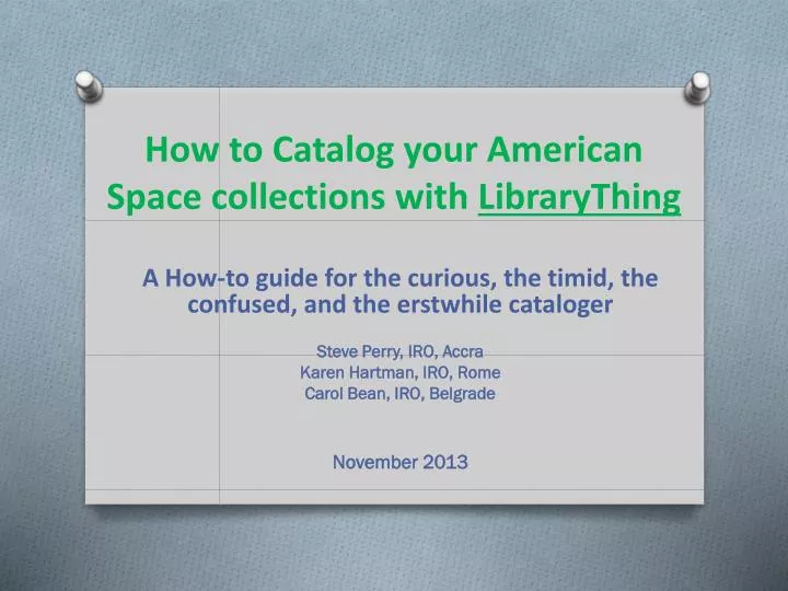 how to catalog your american space collections with librarything