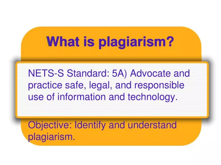 what is plagiarism