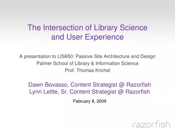 the intersection of library science and user experience