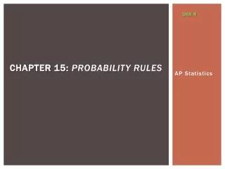 Chapter 15: Probability Rules