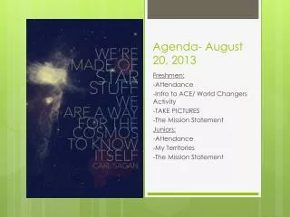 Agenda- August 20, 2013
