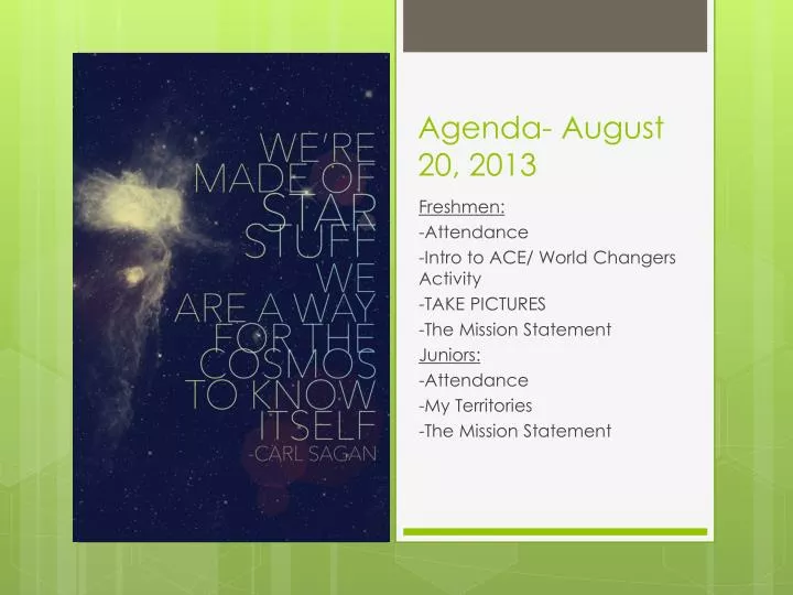 agenda august 20 2013