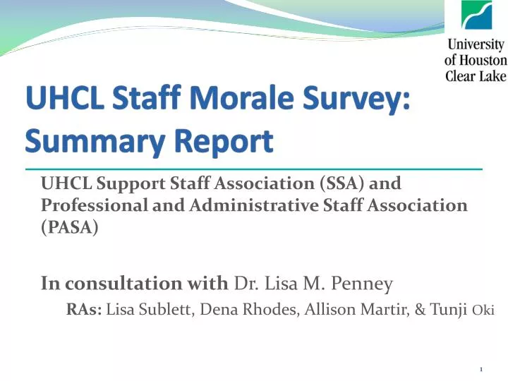 uhcl staff morale survey summary report