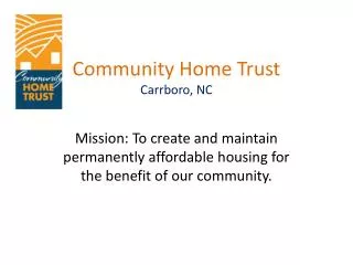 Community Home Trust Carrboro, NC