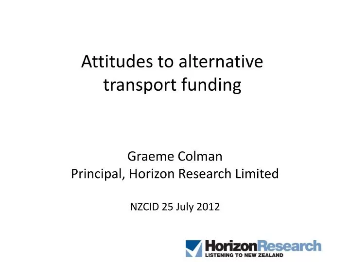 attitudes to alternative transport funding