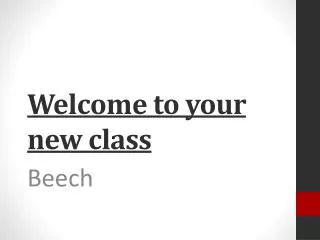 Welcome to your new class