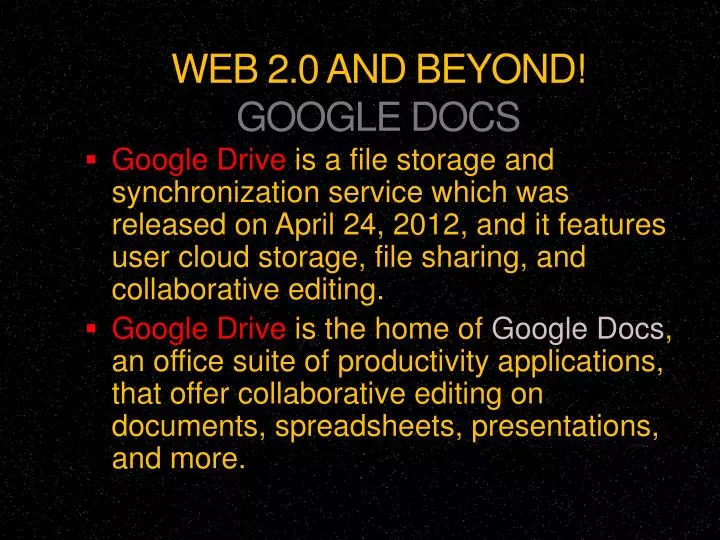 web 2 0 and beyond google docs