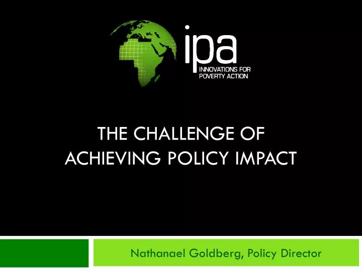 the challenge of achieving policy impact