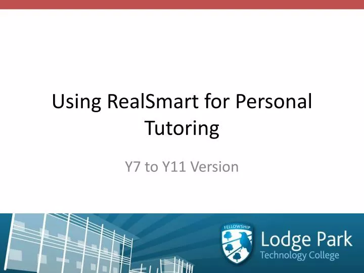 using realsmart for personal tutoring