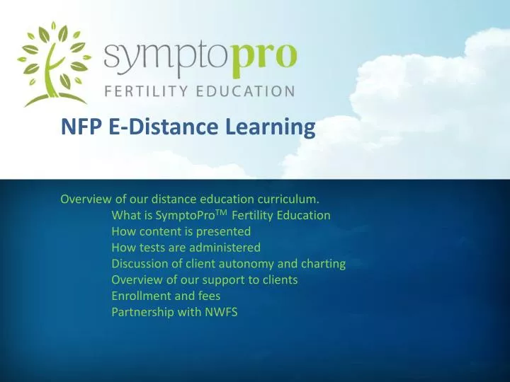 nfp e distance learning