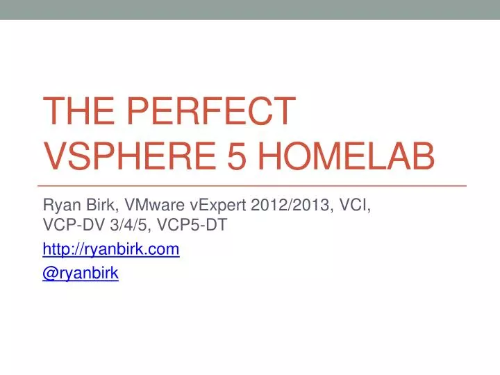 the perfect v sphere 5 homelab