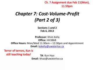 Chapter 7: Cost-Volume-Profit (Part 2 of 3)