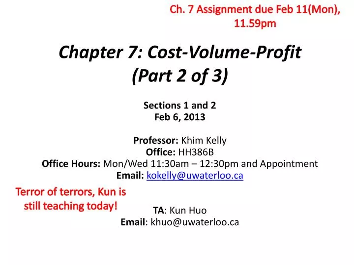 chapter 7 cost volume profit part 2 of 3