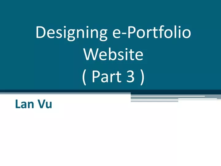 designing e portfolio website part 3