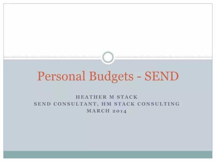 personal budgets send