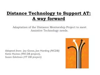 Distance Technology to Support AT: A way forward