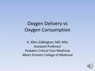 Oxygen Delivery vs Oxygen Consumption