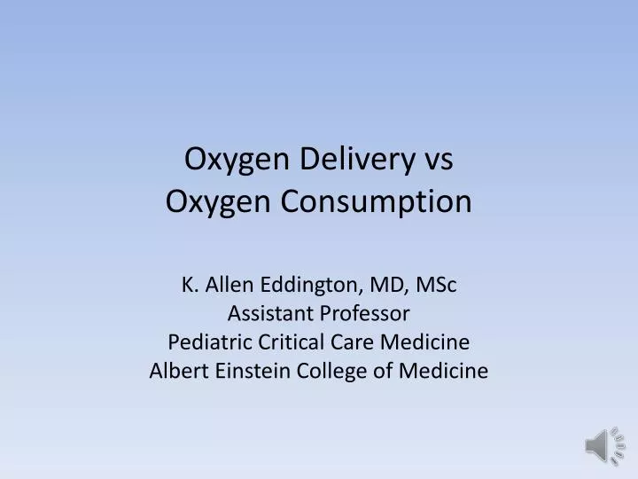 oxygen delivery vs oxygen consumption