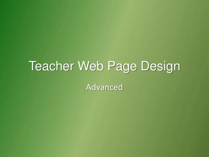 teacher web page design