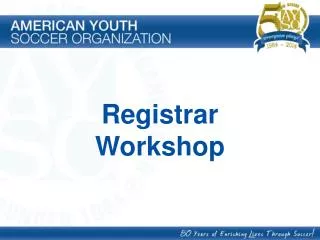 Registrar Workshop