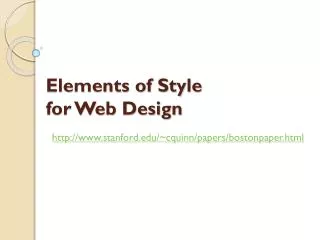 Elements of Style for Web Design