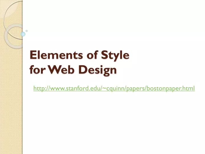 elements of style for web design