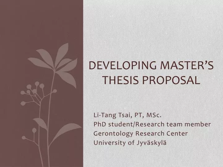 developing master s thesis proposal
