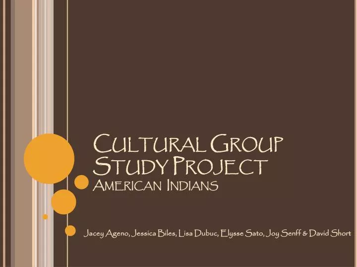 cultural group study project american indians
