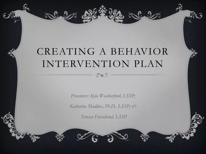 creating a behavior intervention plan
