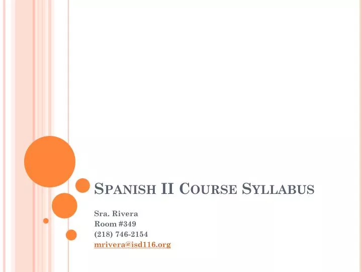 spanish ii course syllabus