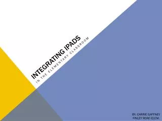 Integrating iPads