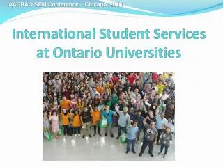 International Student Services at Ontario Universities