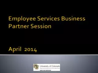 Employee Services Business Partner Session April 2014
