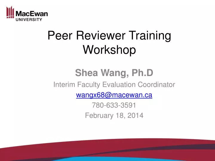 peer reviewer training workshop