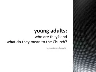 young adults: who are they? a nd what do they mean to the Church?
