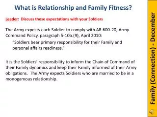 The Army expects each Soldier to comply with AR 600-20, Army Command Policy, paragraph 5-10b.(9), April 2010: