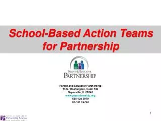Parent and Educator Partnership 25 S. Washington, Suite 106 Naperville, IL 60540 www.pepartnership.org 630 428 3979 877