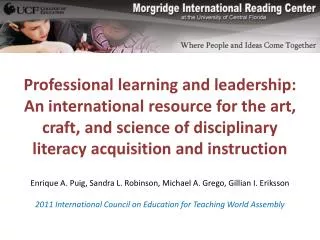 Professional learning and leadership: An international resource for the art, craft, and science of disciplinary literacy