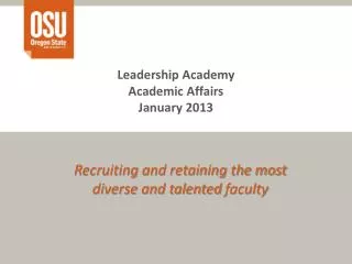 Leadership Academy Academic Affairs January 2013