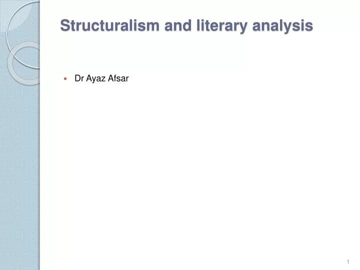 structuralism and literary analysis