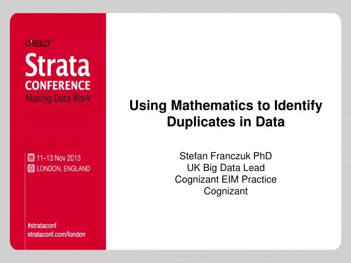 using mathematics to identify duplicates in data