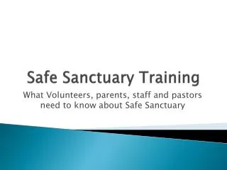 Safe Sanctuary Training