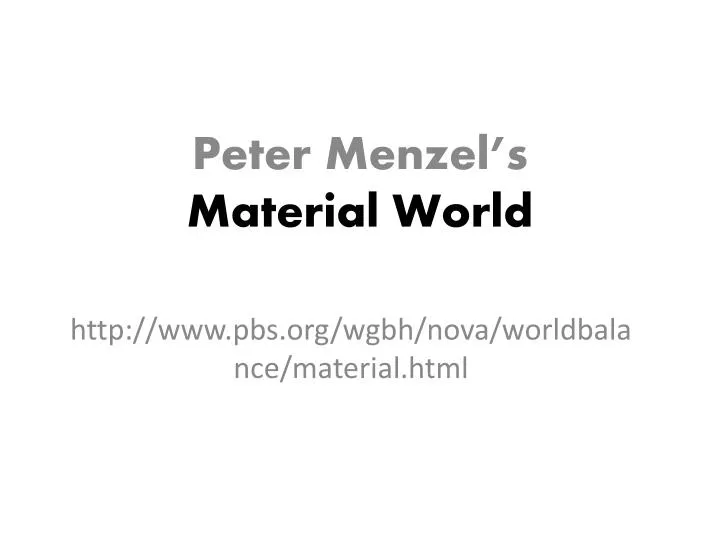 peter menzel s material world