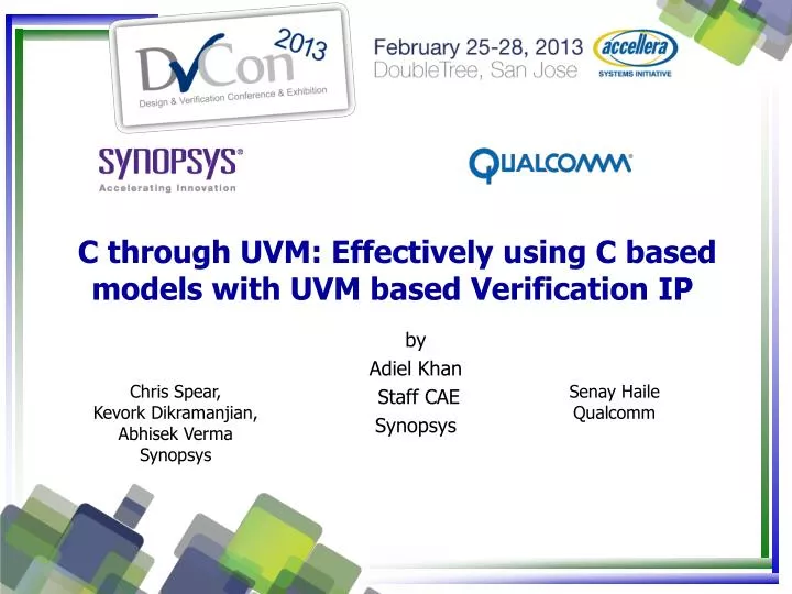 c through uvm effectively using c based models with uvm based verification ip